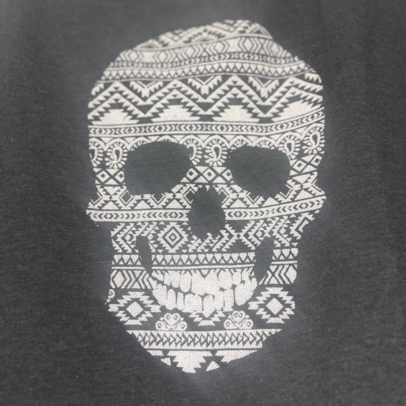 Aéropostale Cropped Skull Sweatshirt Dark Gray Graphic Pullover Women's Medium - Picture 3 of 9